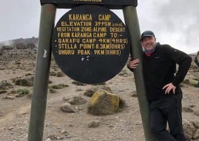 John Quinn as he sets out to reach the summit of Mt Kilimanjaro