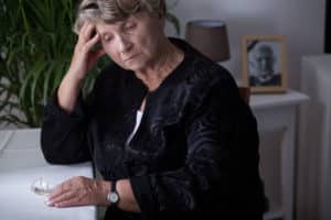 Woman being in mourning