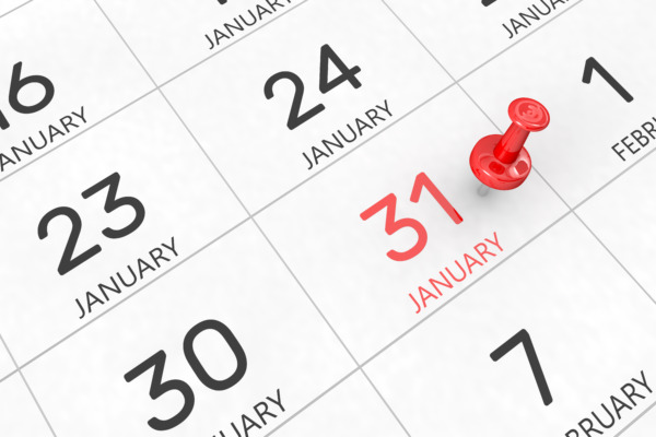 calendar with 31 January highlighted