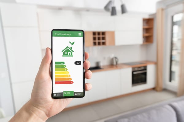 Photo of a phone with an Energy Performance Certificate on it as part of a Home Report