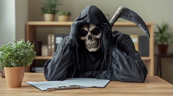 The grim reaper is stumped because of proper froward planning: Halloween future planning Scotland