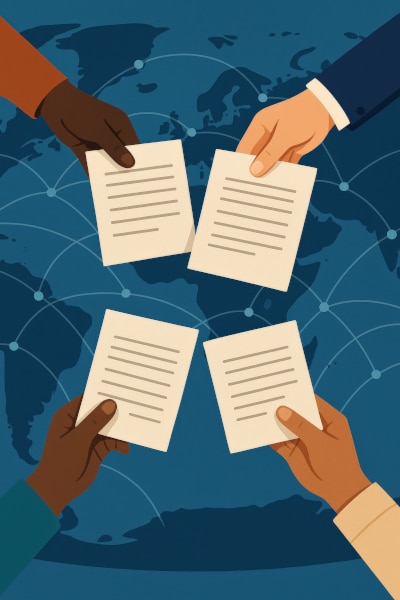 Exchanging documents signifying the missives process in Scotland